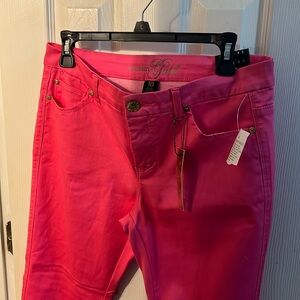 Celebrity Gold pink stretch jeans.